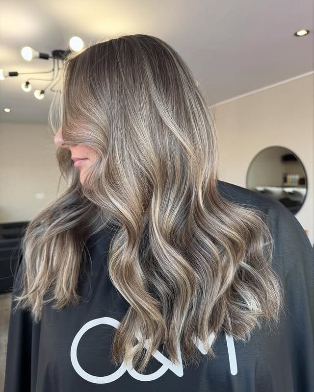 22. Soft Waves with Ash Beige Blonde Balayage - Ash Hair Color