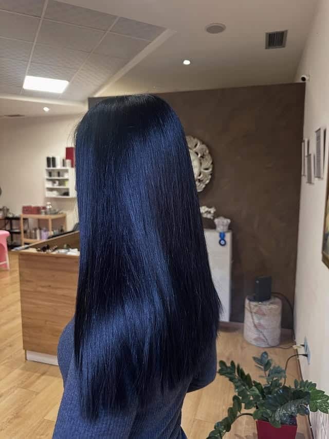 2. Classic Soft Black Sleek Straight Hair - Soft Black Hair Color