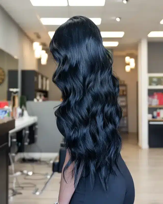 8. Soft Black Beach Waves - Soft Black Hair Color
