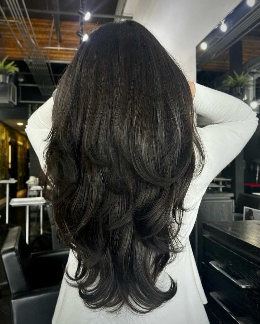 18. Soft Black Long Butterfly Layers - Layered Hairstyles