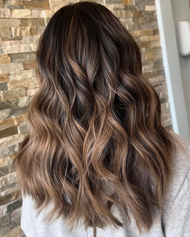 4. Cinnamon Bronde with Soft Dimensional Waves - Bronde Hair Color