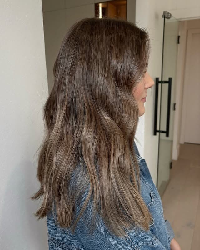 6. Natural Taupe Bronde with Long Soft Layers - Bronde Hair Color