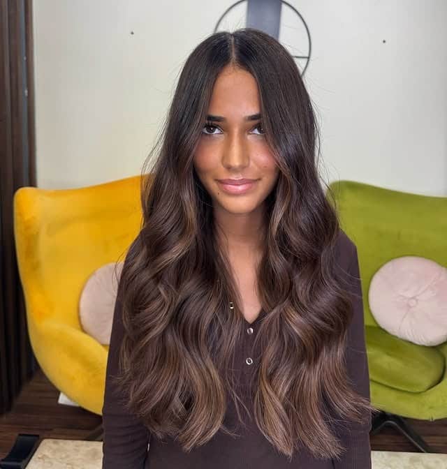 8. Warm Mocha Brown Face-Framing Waves - Warm Brown Hair Color