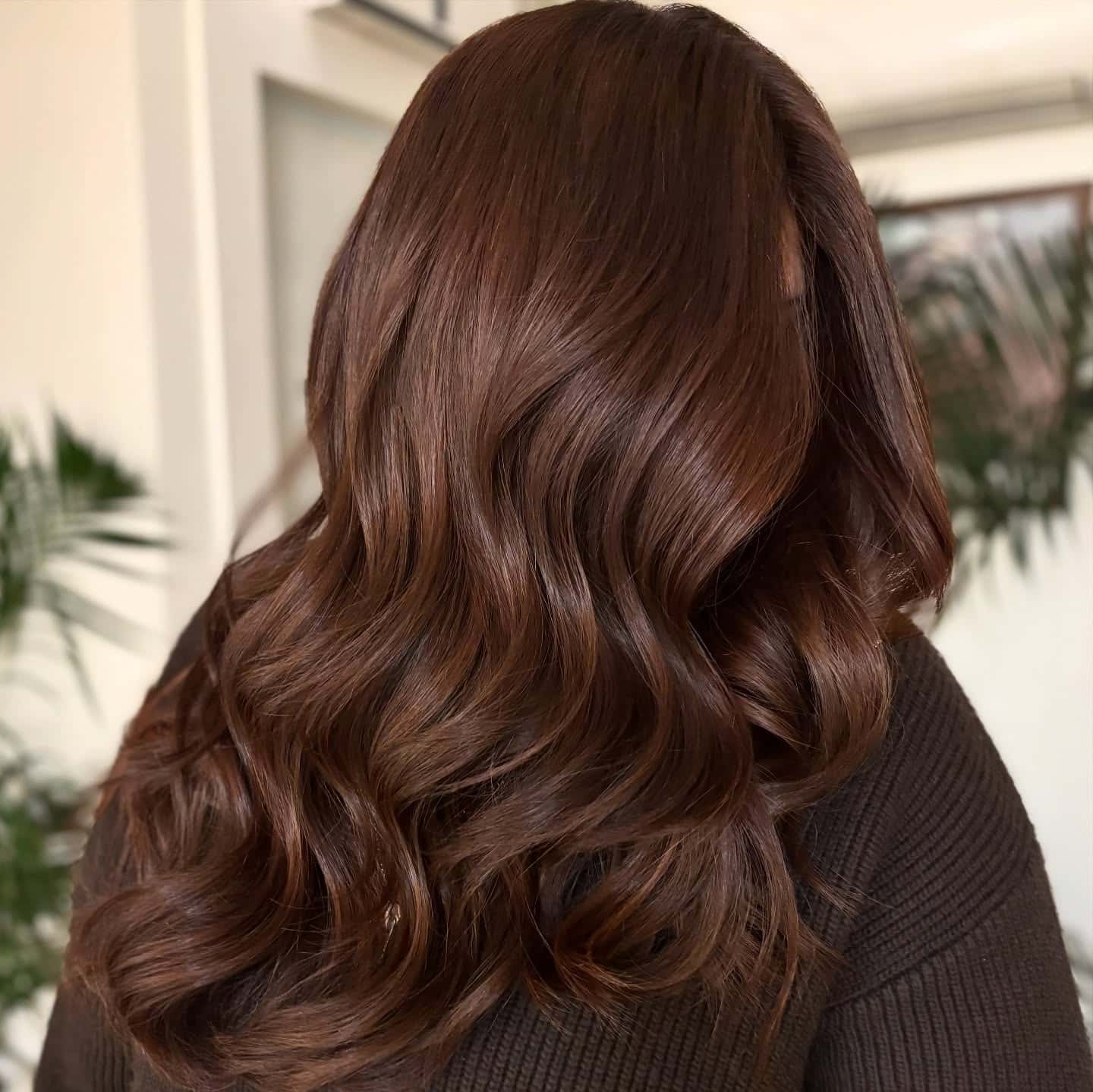 11. Rich Chestnut Brown Cascading Waves - Warm Brown Hair Color