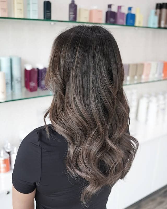 7. Classic Mushroom Brunette with Soft Layered Curls - Mushroom Hair Color