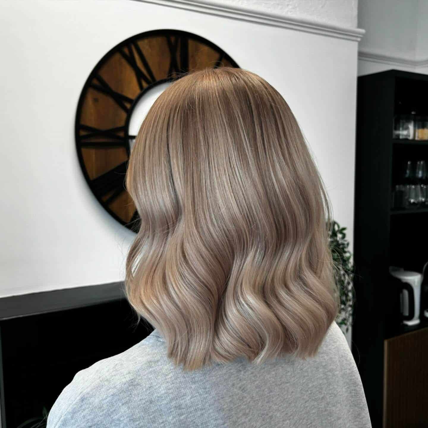 9. Creamy Mushroom Blonde Wavy Bob - Mushroom Hair Color