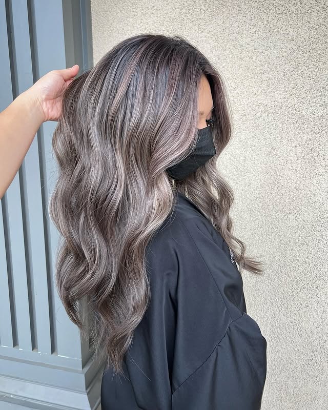 17. Silvery Mushroom Brown with Sculpted Waves - Mushroom Hair Color