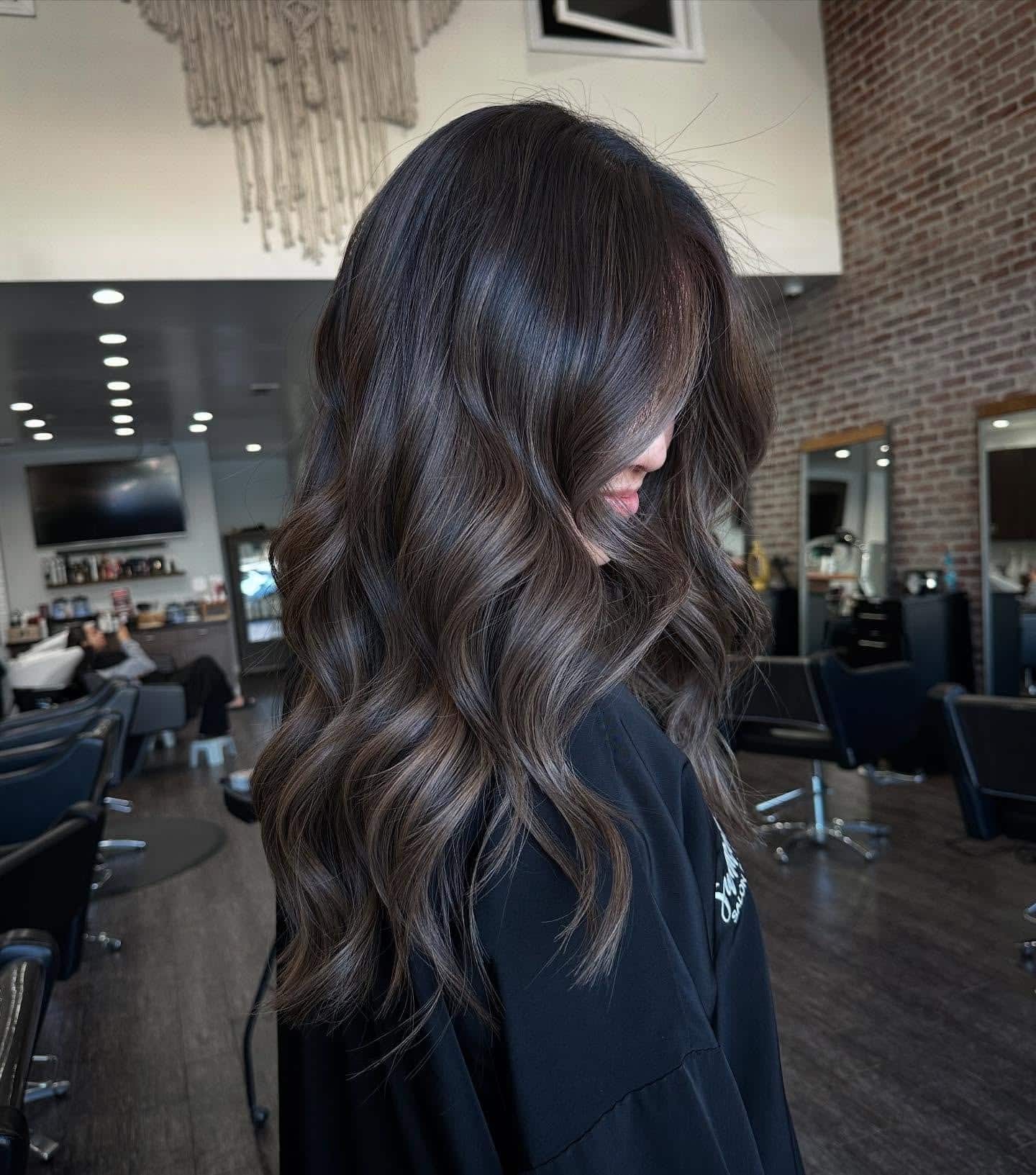 18. Deep Espresso Mushroom Brown with Glossy Waves - Mushroom Hair Color