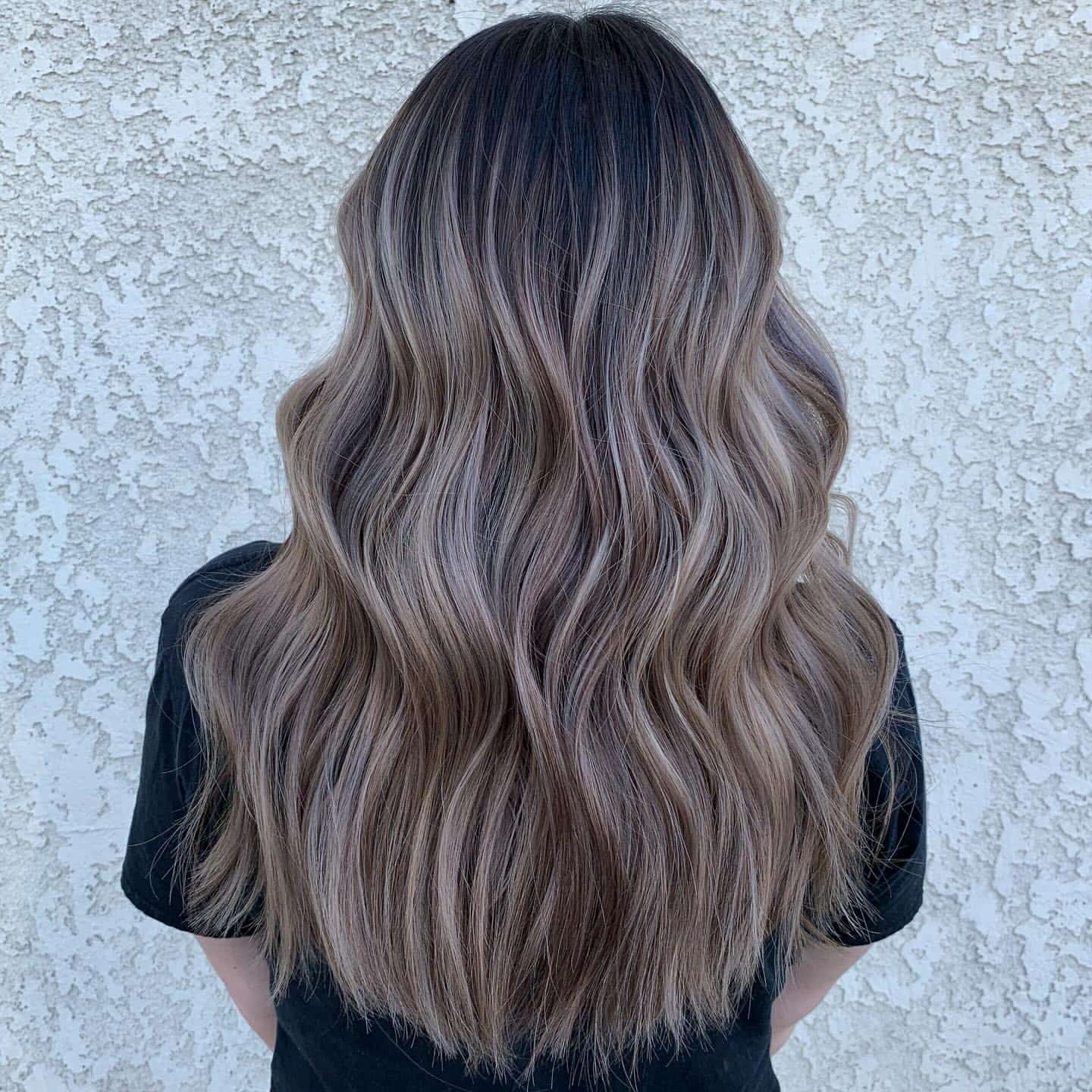 19. Taupe Mushroom Brunette with Seamless Balayage - Mushroom Hair Color