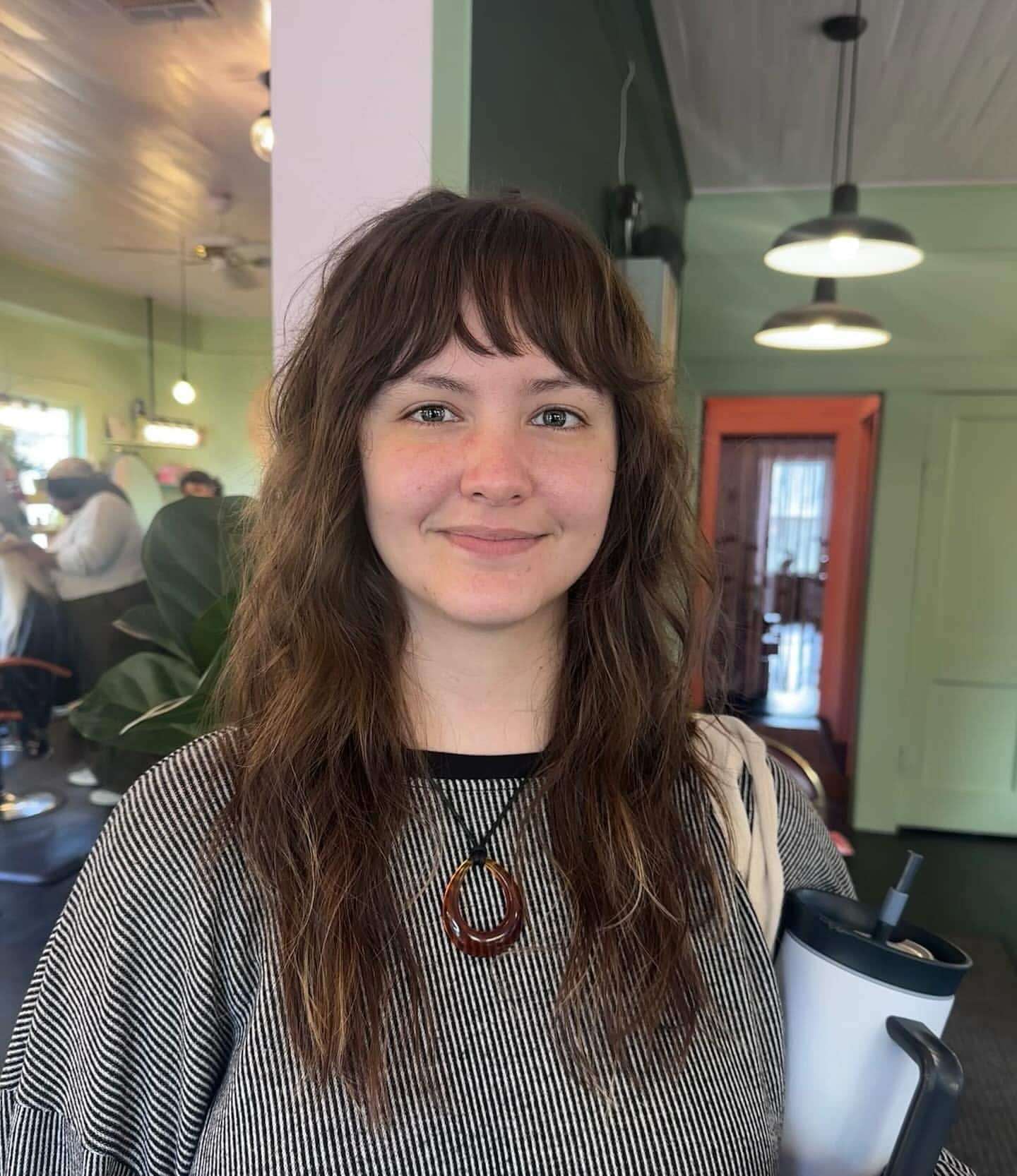 6. Medium Chocolate Shag with Choppy Fringe - Fringe Hairstyles