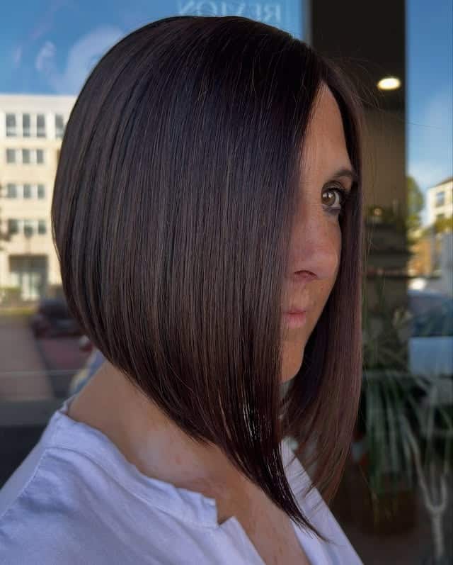 3. Deep Espresso Angled Bob - Angled Bob Hairstyles