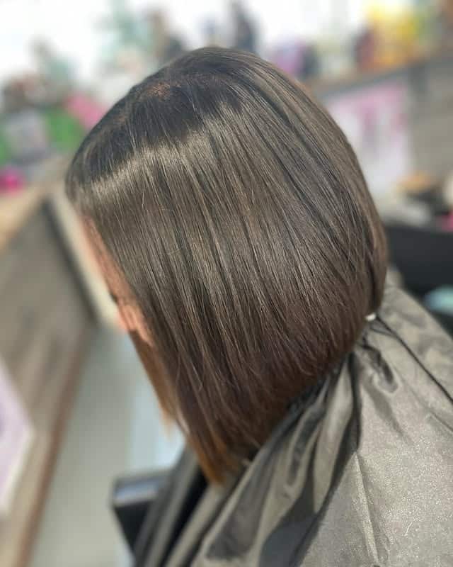 7. Cool Chocolate Brown Graduated Bob - Angled Bob Hairstyles