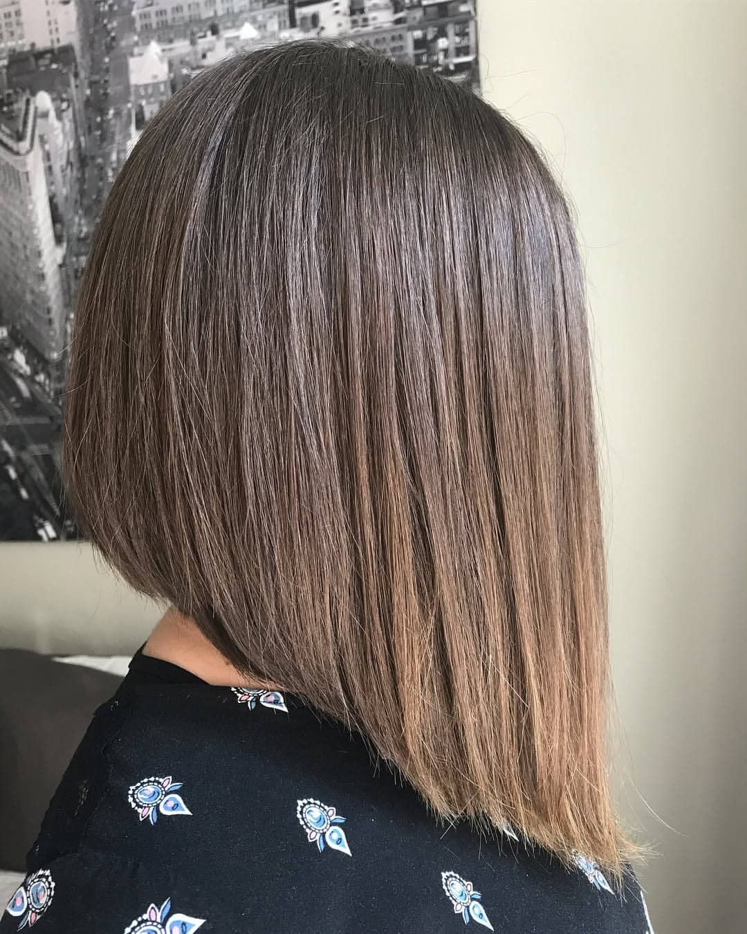 14. Mushroom Brown Angled Lob - Angled Bob Hairstyles