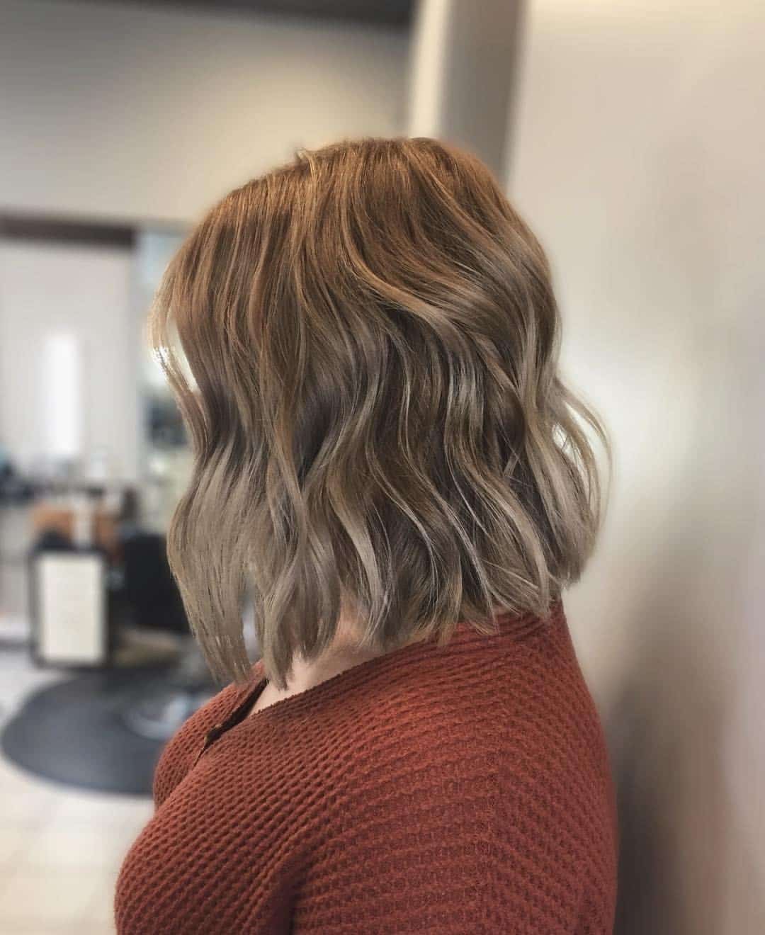 19. Ash Bronde Wavy Angled Bob - Angled Bob Hairstyles