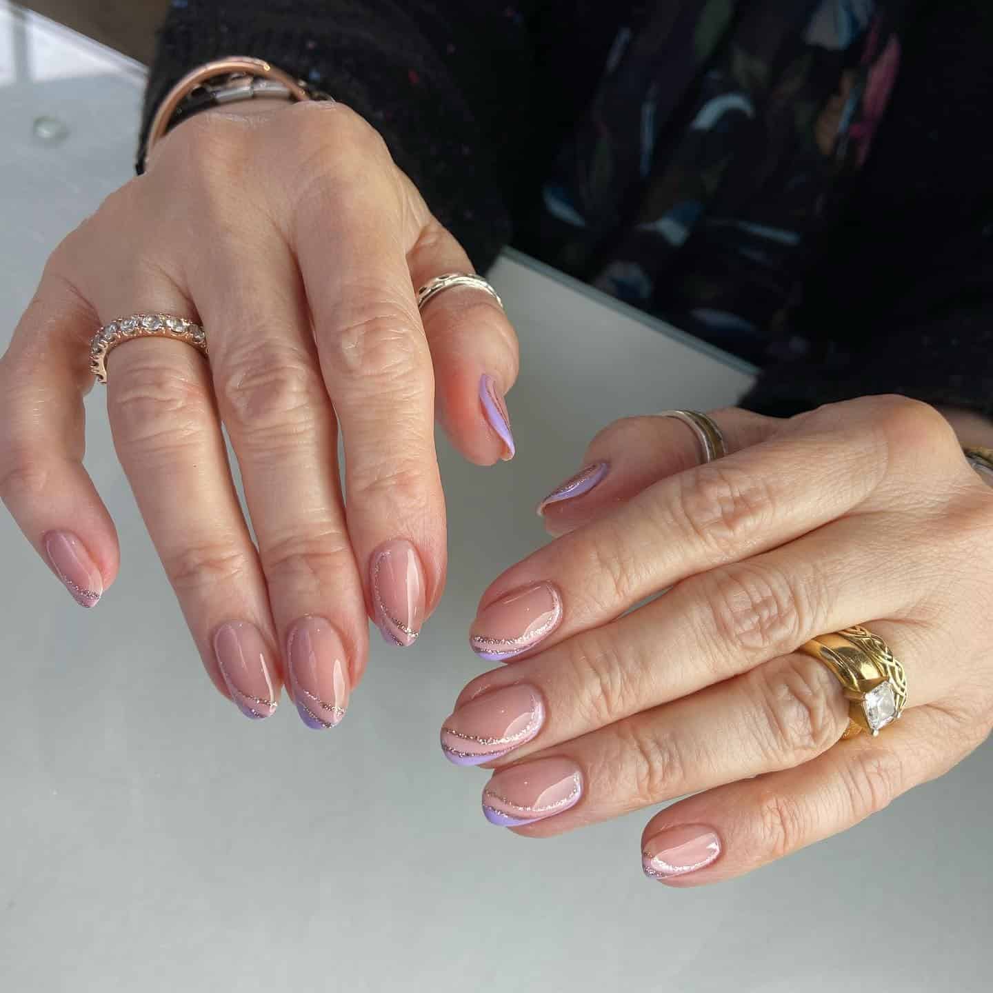18. Blush Pink Rose Gold Micro French Nails - rose gold nail ideas