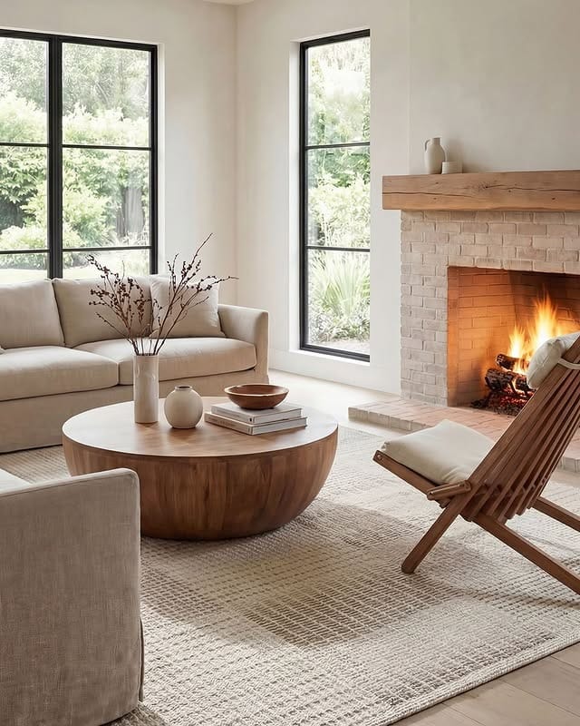 4. Ivory Textured Rug Living Room Idea - jure rug living room ideas