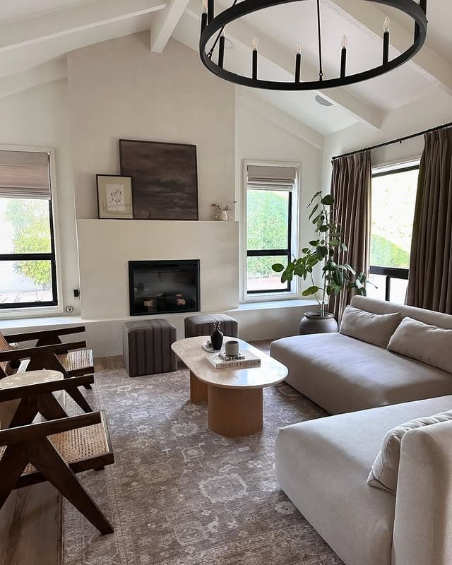 10. Soft Gray Vintage Rug Living Room Idea - jure rug living room ideas