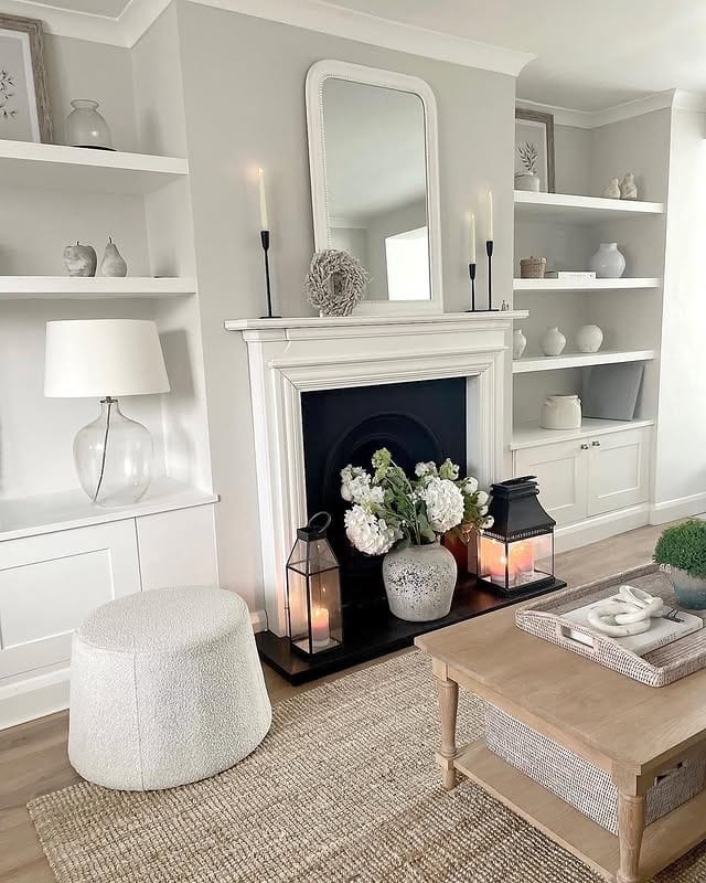 20. Beige Woven Rug Living Room Idea - jure rug living room ideas
