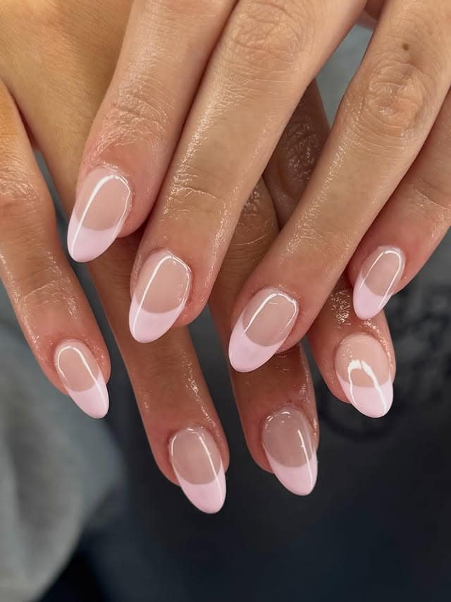 13. Baby Pink French Round Nails - round nail ideas