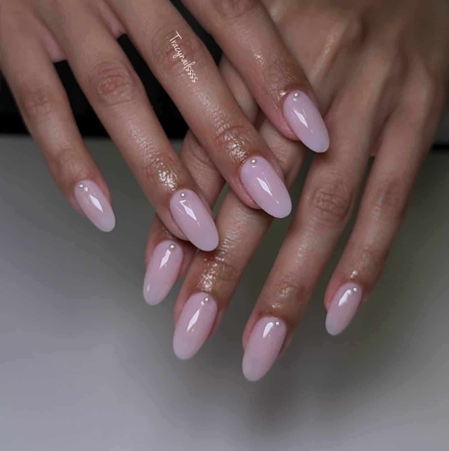 20. Soft Lavender Pink Round Nails - round nail ideas