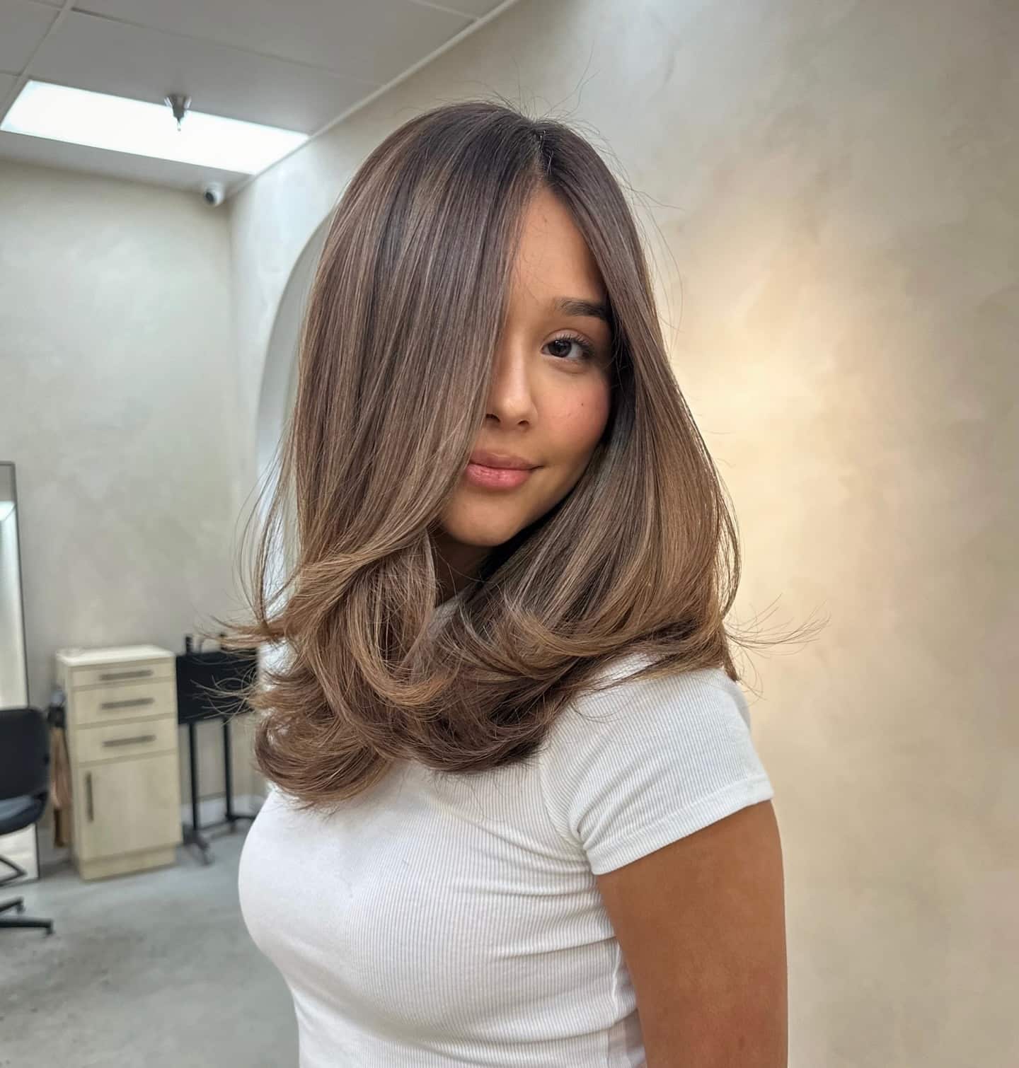 1. Mushroom Brown Balayage with Bouncy Layers - Balayage Hair Colors