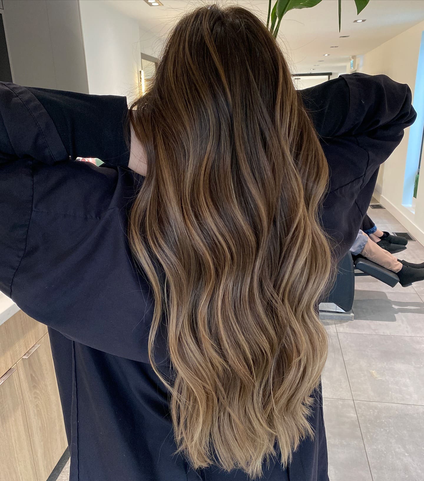 7. Toffee Brown Balayage with Natural Waves - Balayage Hair Colors