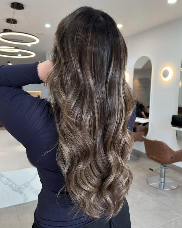 10. Cool Mocha Balayage with Sculpted Waves - Balayage Hair Colors
