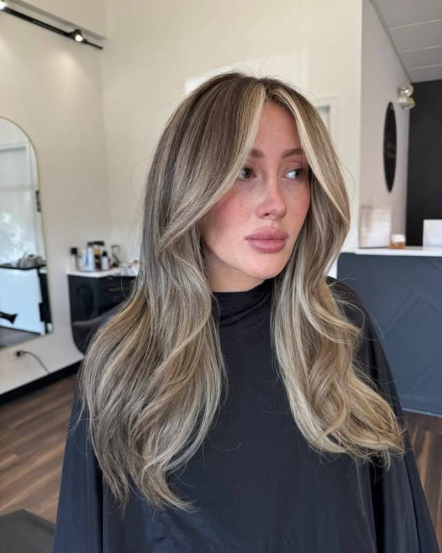 13. Ash Blonde Balayage with Curtain Layers - Balayage Hair Colors