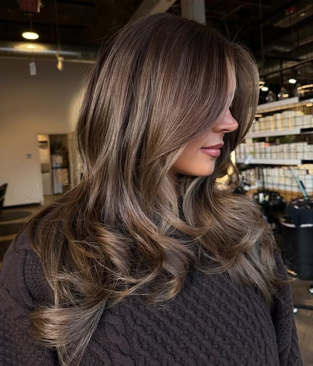 18. Mushroom Brown Balayage with Feathered Layers - Balayage Hair Colors