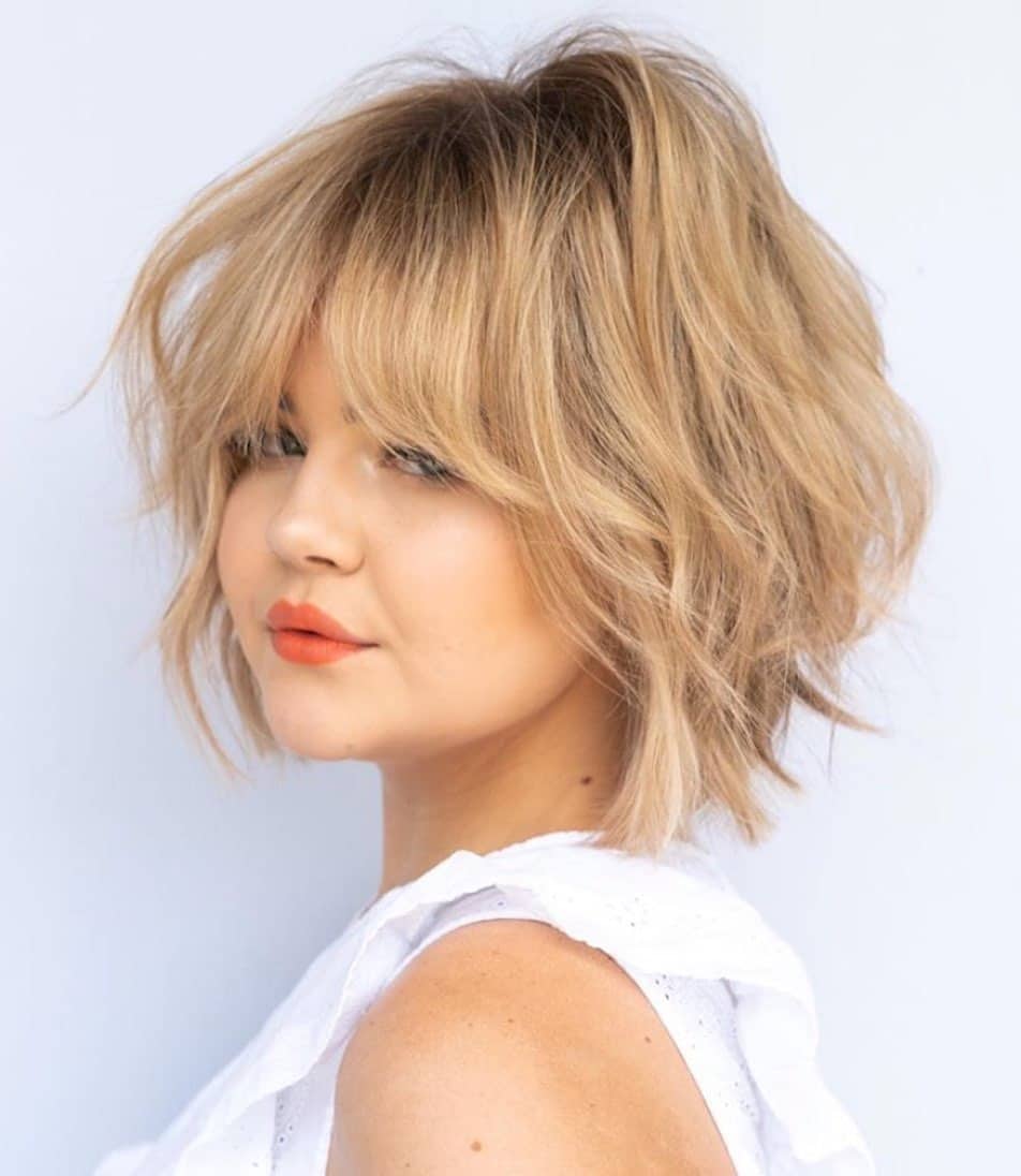 4. Golden Blonde Layered Short Shag - Short Shag Haircuts