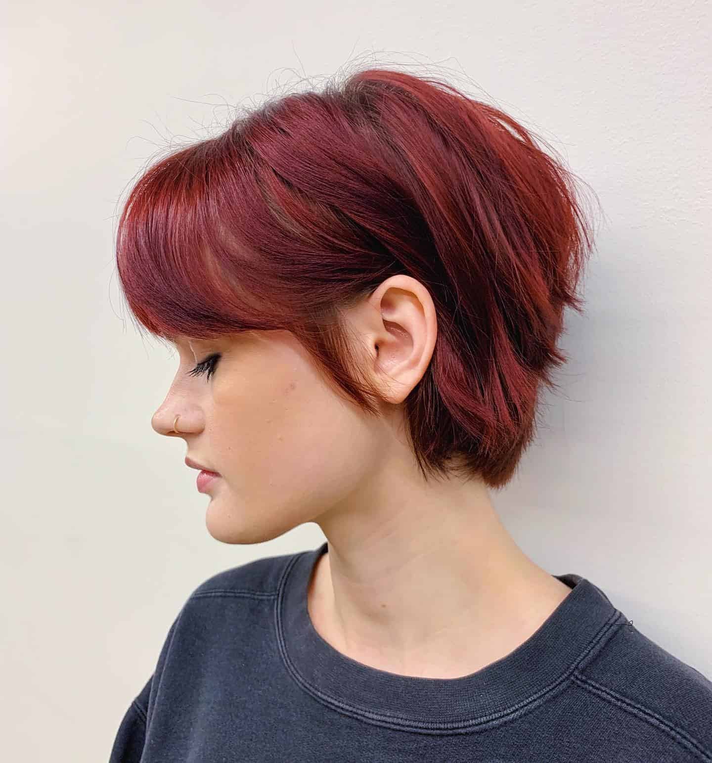 7. Deep Auburn Short Shag Pixie - Short Shag Haircuts