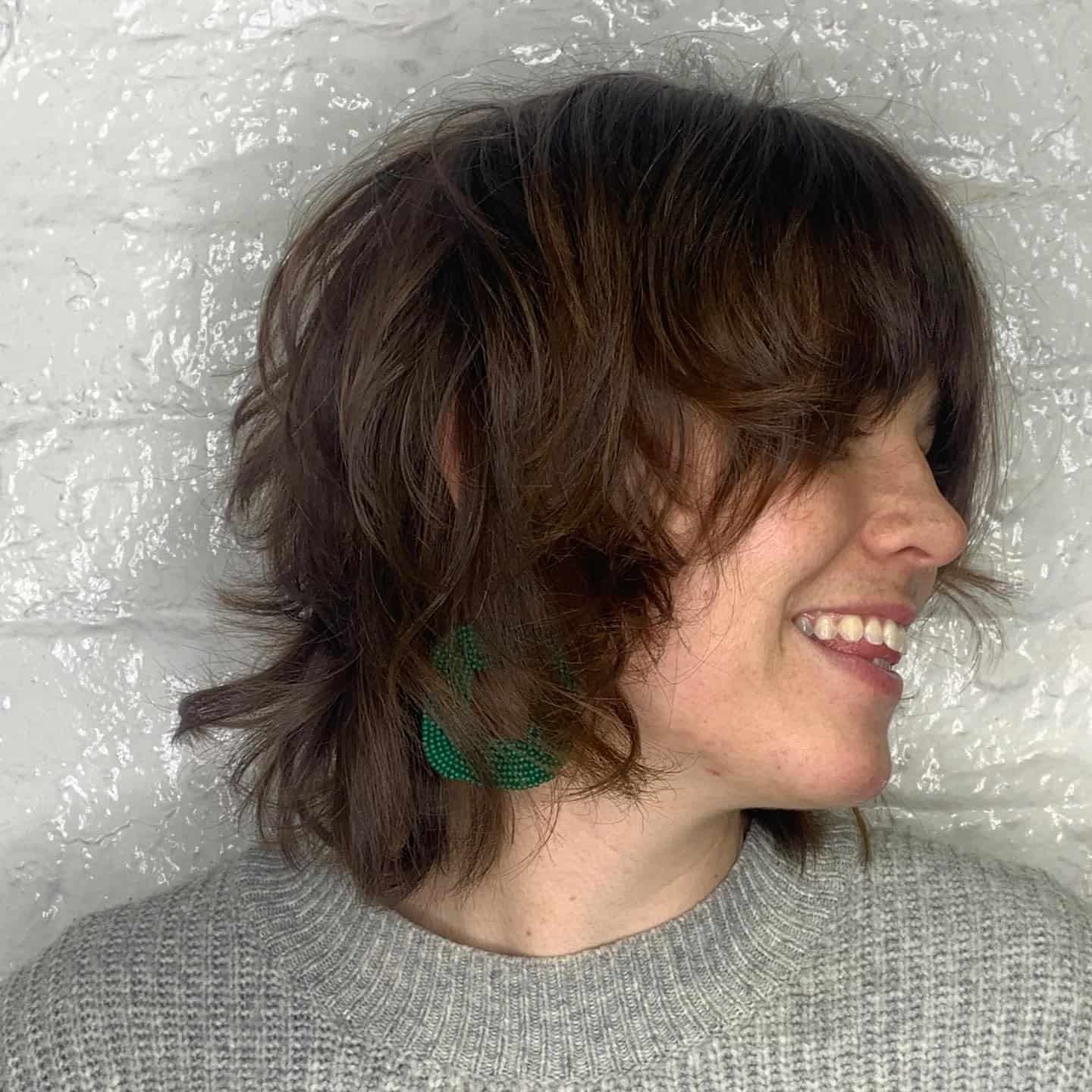 12. Chocolate Brown Wavy Short Shag - Short Shag Haircuts