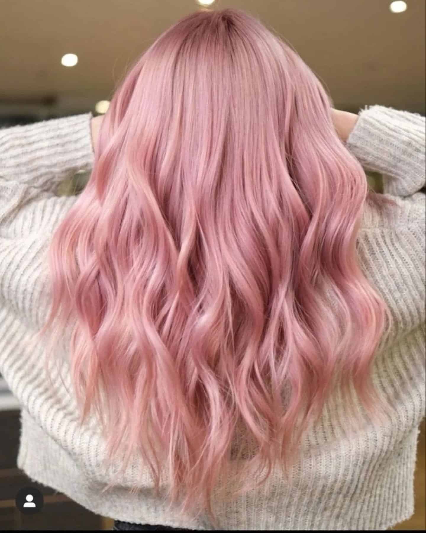 8. Pastel Pink Rose Gold Waves - Rose Gold Hair Color