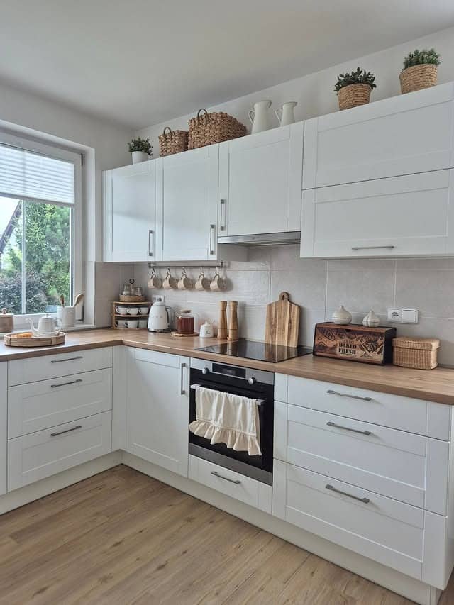 3. White and Light Wood Scandinavian Kitchen Idea - scandinavian kitchen ideas