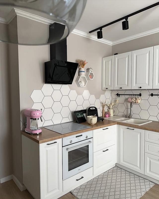 13. White, Taupe and Black Scandinavian Kitchen Idea - scandinavian kitchen ideas
