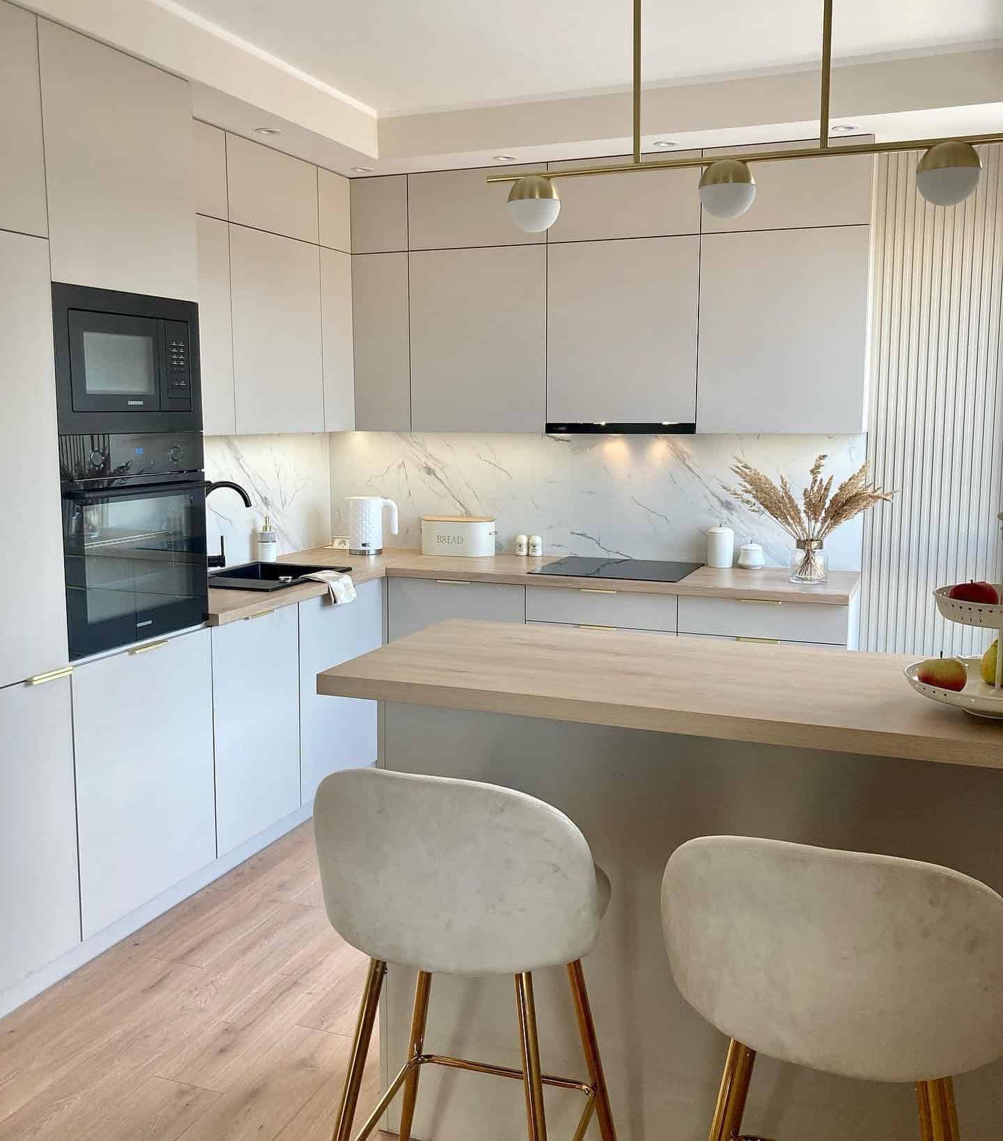 19. Warm Gray and Pale Wood Scandinavian Kitchen Idea - scandinavian kitchen ideas