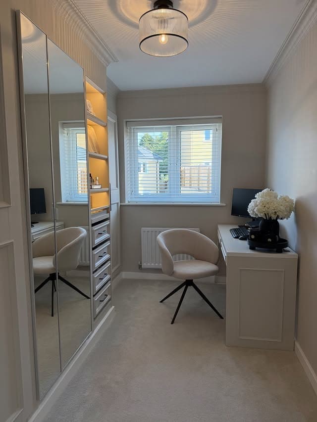 18. Warm White and Cream Minimal Girly Office Idea - girly office ideas