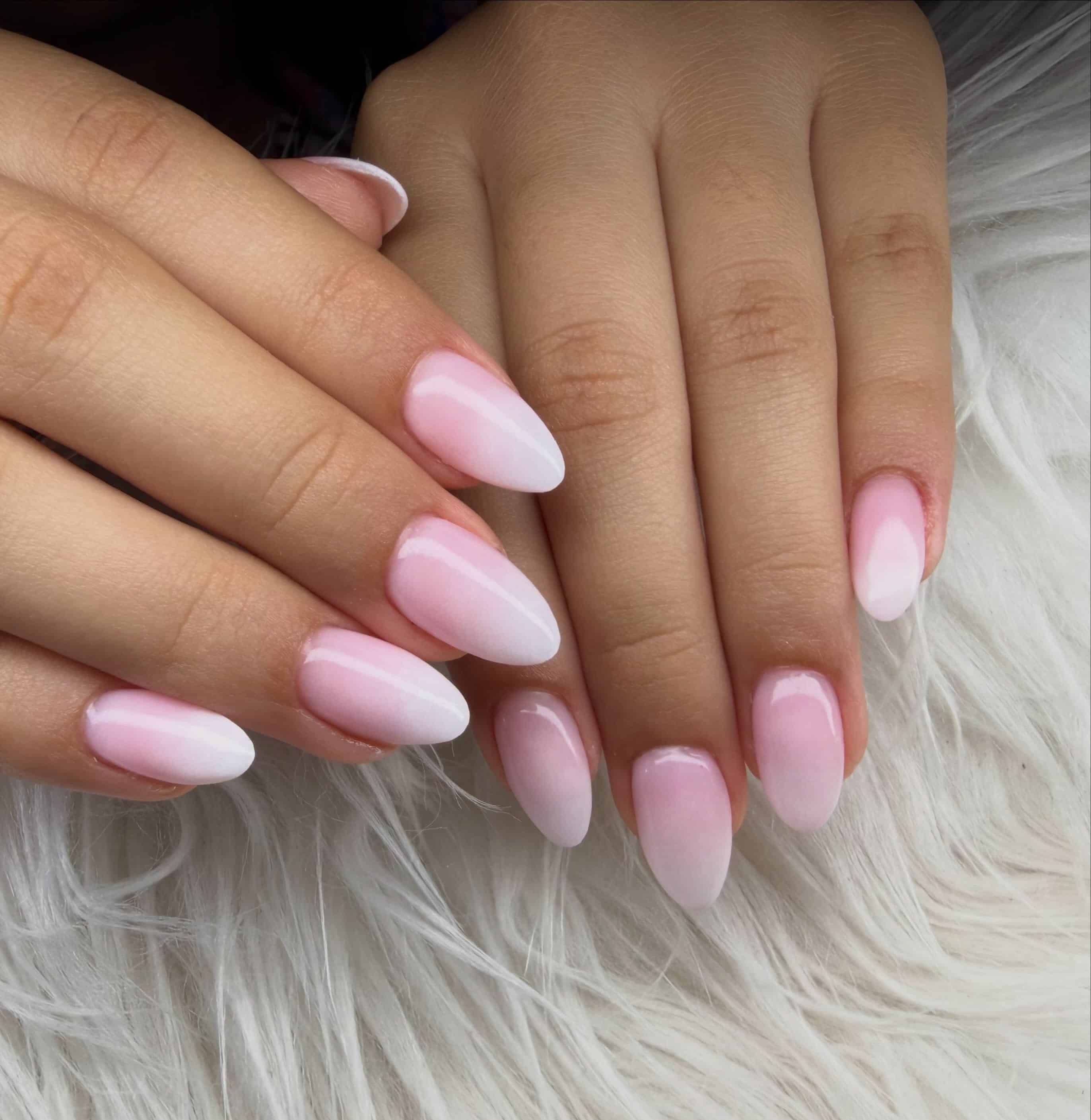 3. Baby Pink Ombré Almond Dip Powder Nails - dip powder nail ideas