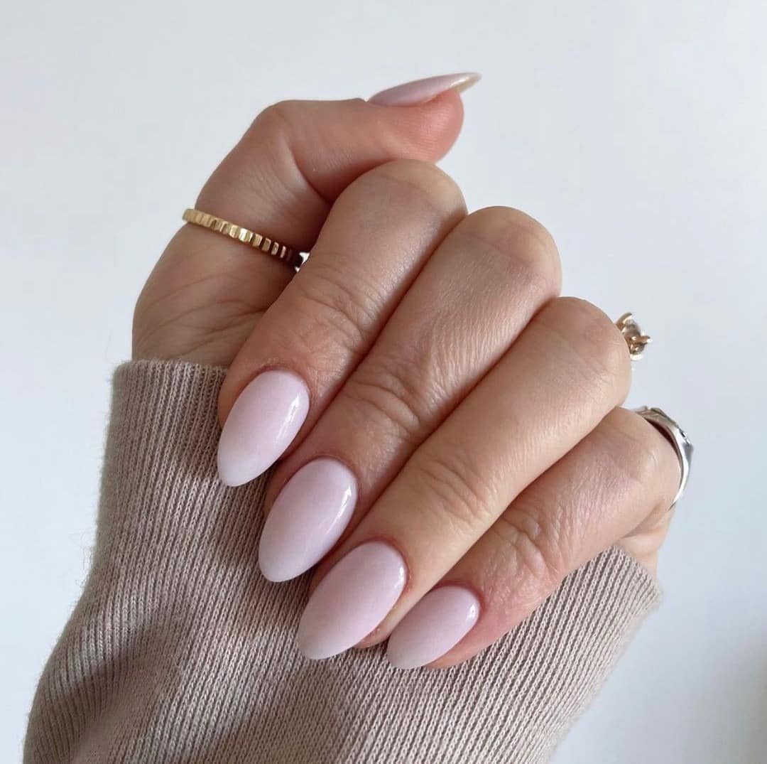 9. Pale Pink Almond Dip Powder Nails - dip powder nail ideas