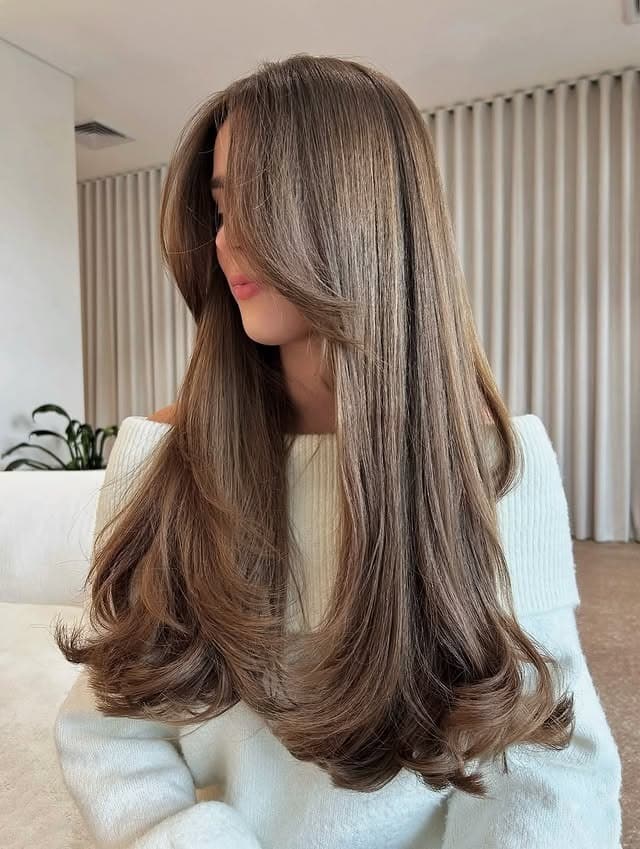 11. Cool Mocha Brown Long Layers - Long Hairstyles for Women