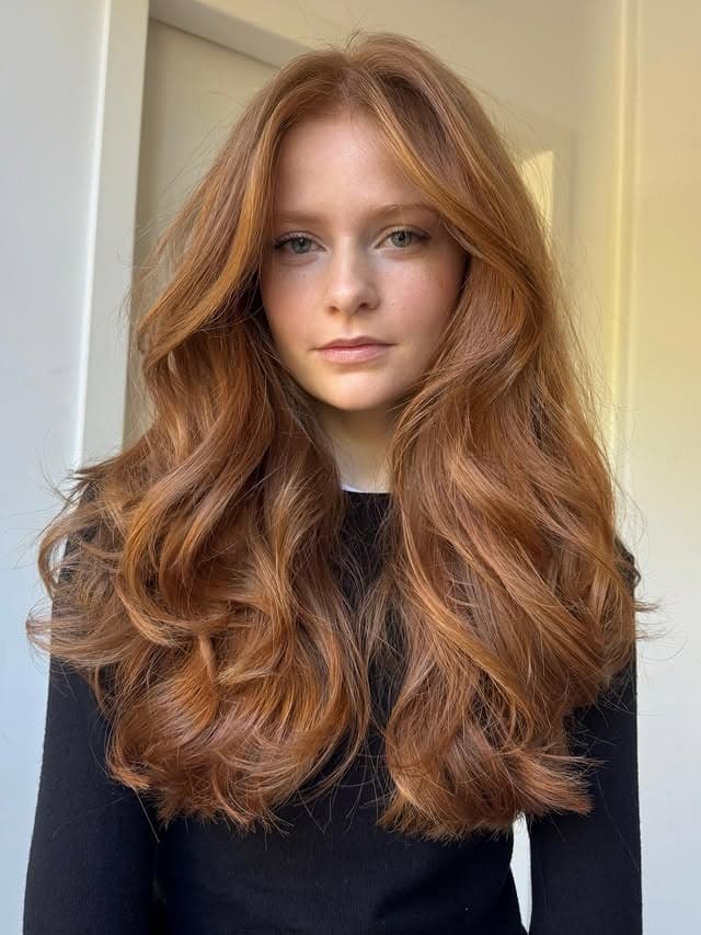 15. Copper Auburn Voluminous Layers - Long Hairstyles for Women