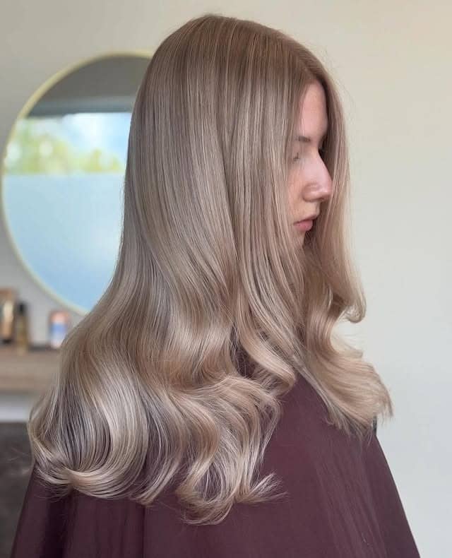 2. Pearl Beige Dark Blonde Curls - Dark Blonde Hair Color