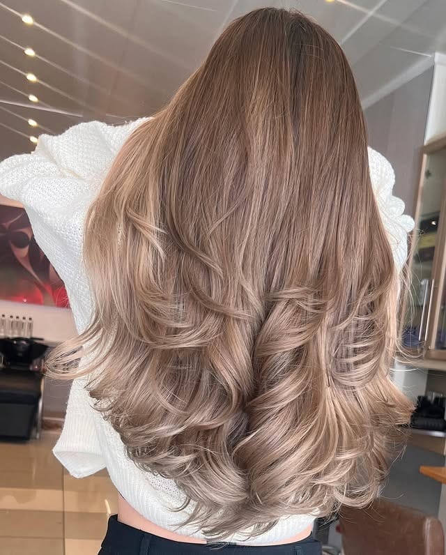 15. Mushroom Dark Blonde Cascading Layers - Dark Blonde Hair Color