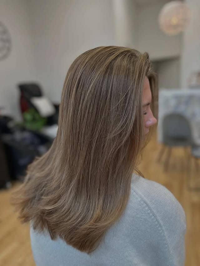 16. Ashy Dark Blonde Sleek Lob - Dark Blonde Hair Color
