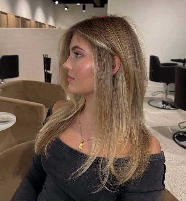 19. Golden Dark Blonde Straight Layers - Dark Blonde Hair Color