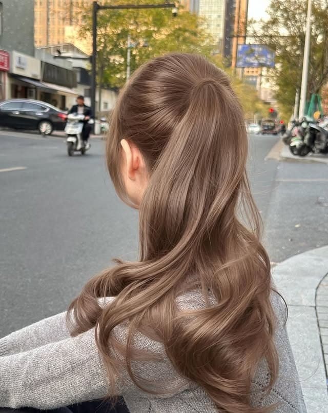 21. Mocha Dark Blonde High Ponytail - Dark Blonde Hair Color