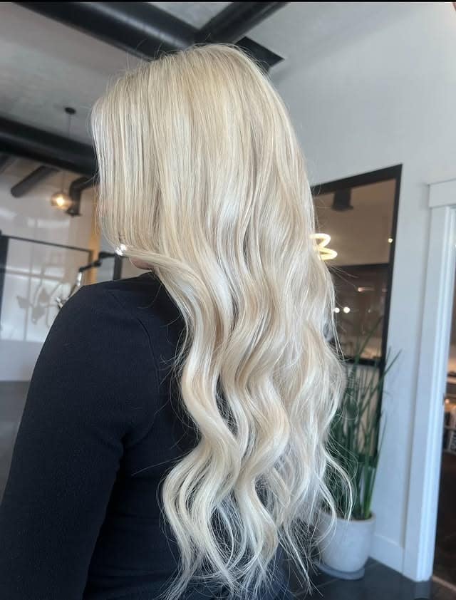 1. Pearl Platinum Blonde with Long Waves - Platinum Blonde Hair