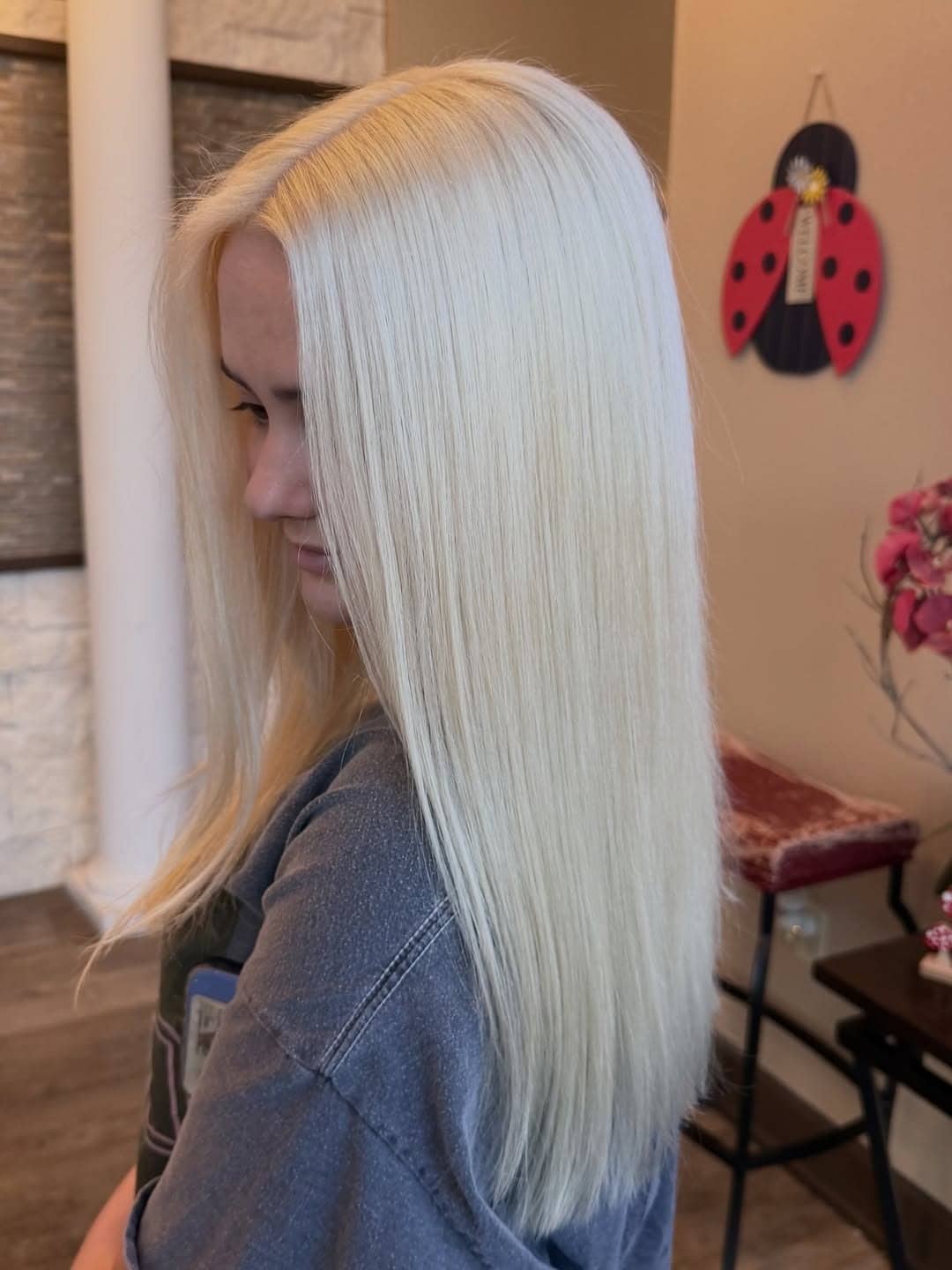 2. Icy Platinum Blonde with Sleek Straight Lengths - Platinum Blonde Hair