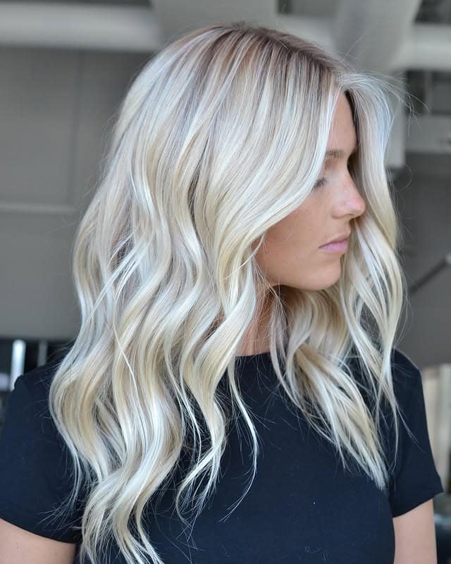 11. Bright Platinum Blonde with Beachy Waves - Platinum Blonde Hair