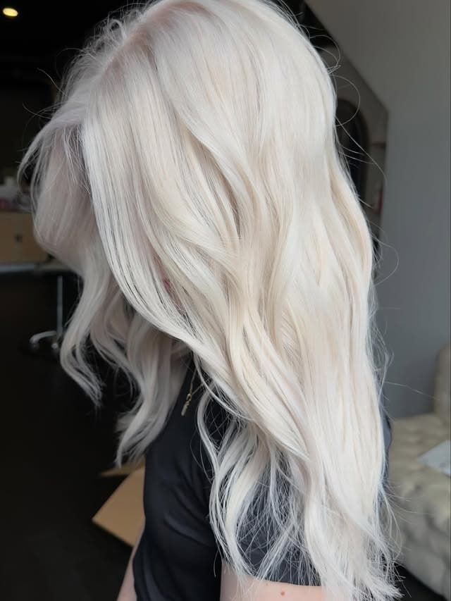 13. White Platinum Blonde with Long Layers - Platinum Blonde Hair